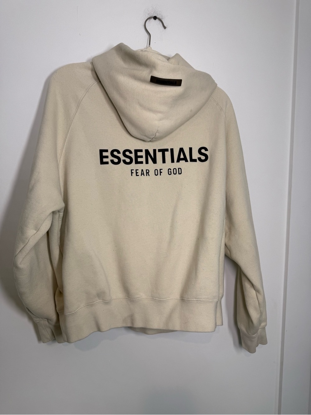 Essentials Fear of God Cream Crewneck Hoodie with Back Logo